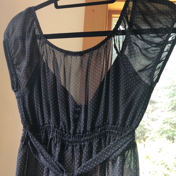 Sheer midnight black embroidered French blouse - Picture 6 of 10